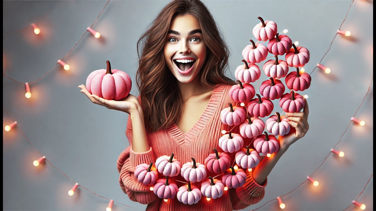 🍂 Whaline 8.2Ft Fall Felt Pom Pom Banner Pink 3D Pumpkin Shape | Best Pink Pumpkin Garland 🍂