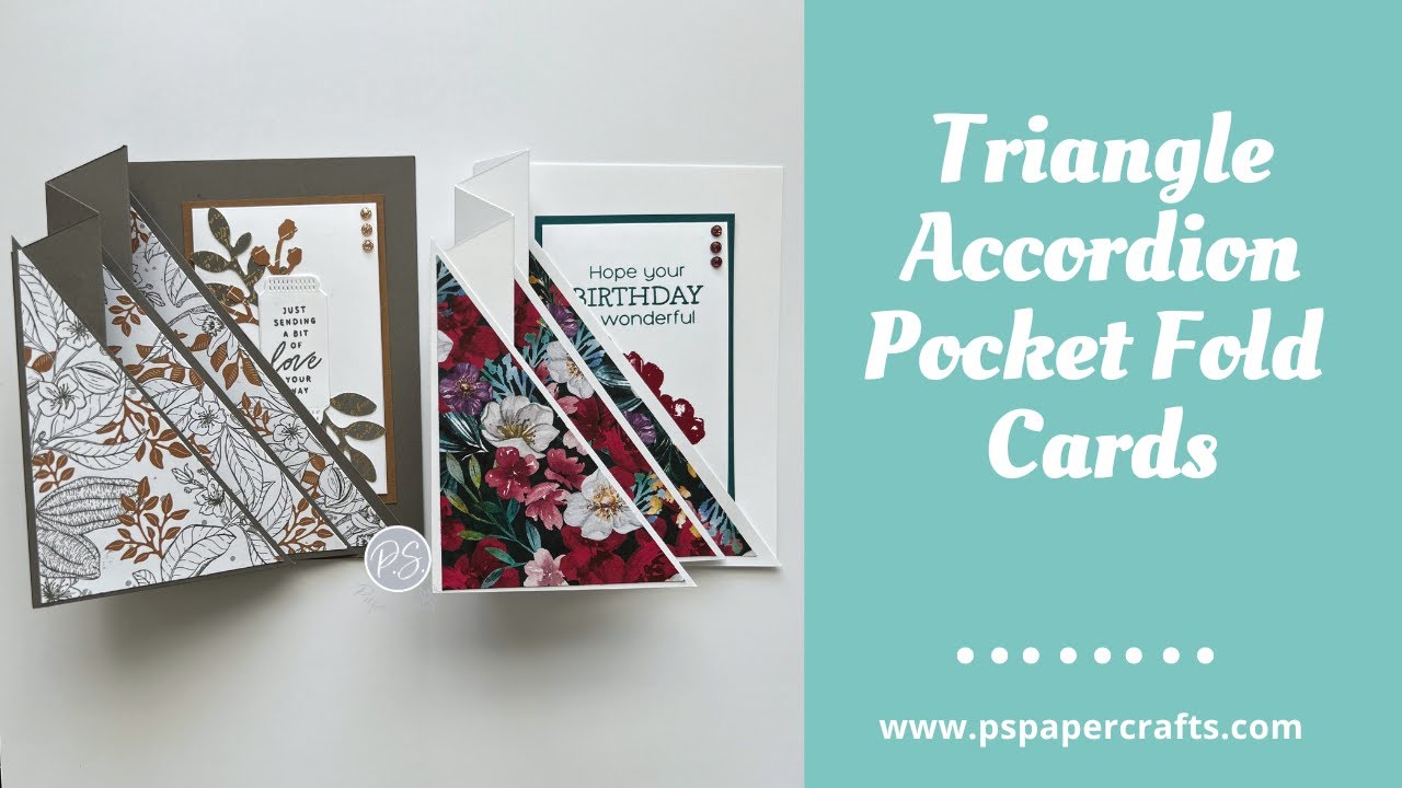 Как сделать треугольные карточки-гармошки, сложенные карманом