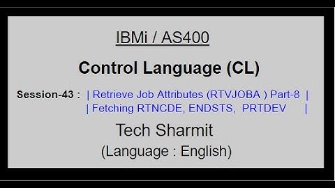Retrieve Job Attributes (RTVJOBA) Part-8 | rtvjoba command in cl program    RTNCDE | ENDSTS | PRTDEV