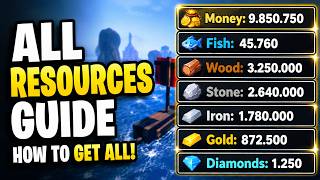 ALL RESOURCES GUIDE (WOOD, STONE, IRON & GOLD) HOW TO GET ALL in SHIP Roblox