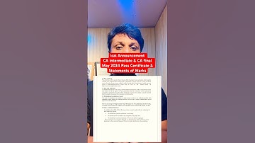 icai Announcement CA intermediate & CA final May 2024 Pass Certificate & Statements of Marks