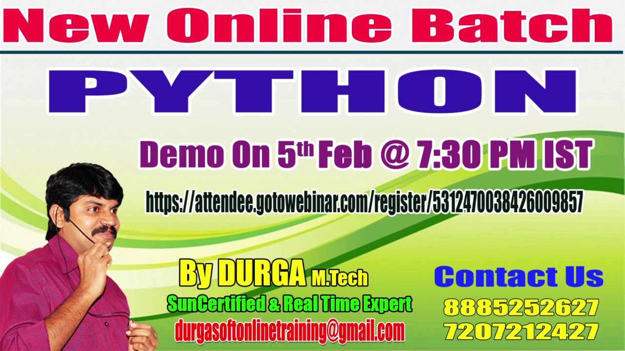 PYTHON Online Training by Mr. Durga Sir Demo on 5th Feb @7:30PM IST ...