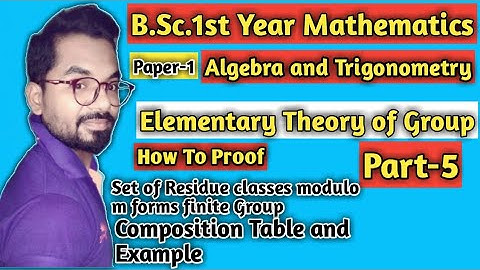 B.sc. first Year Math ddu gkp and SU | Group Theory | Composition Table of group | part -5