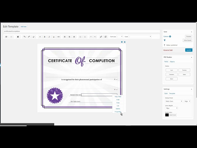 Formidable Forms to E2pdf: Certificate of Completion Demo