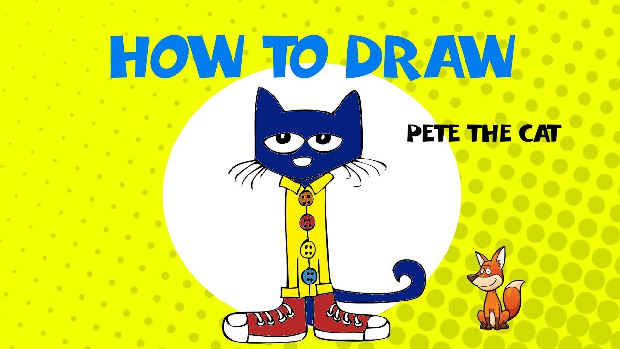 How to draw Pete the Cat - STEP BY STEP GUIDE - ART LESSONS - YouTube