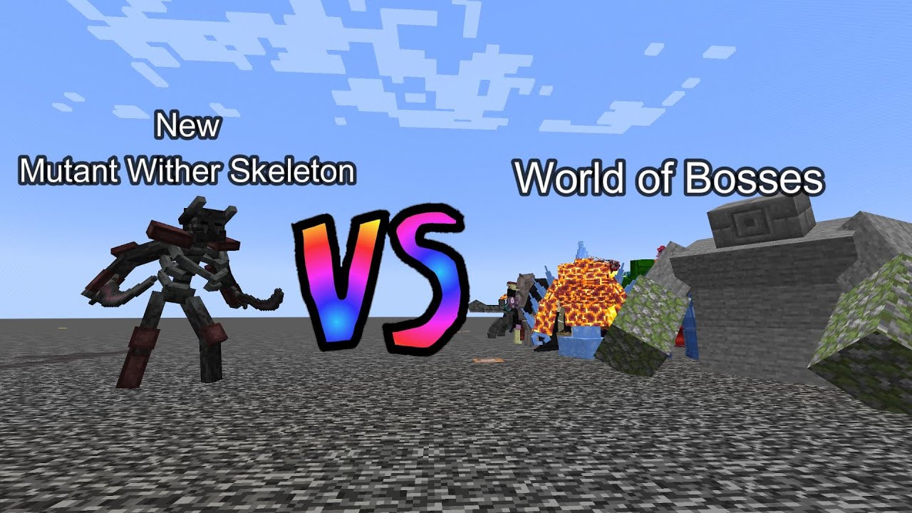New Mutant Wither Skeleton vs World of Bosses | Minecraft  Mob Battle