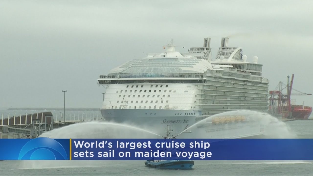 World's Largest Cruise Ship Sets Sail - YouTube