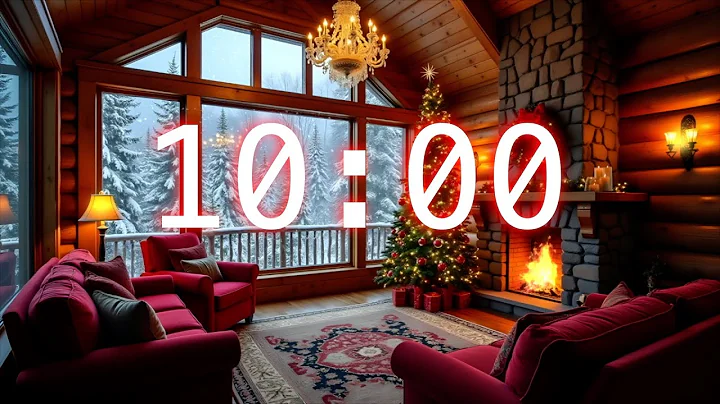 10 Minute Timer | Christmas Music | Christmas Room and Fireplace