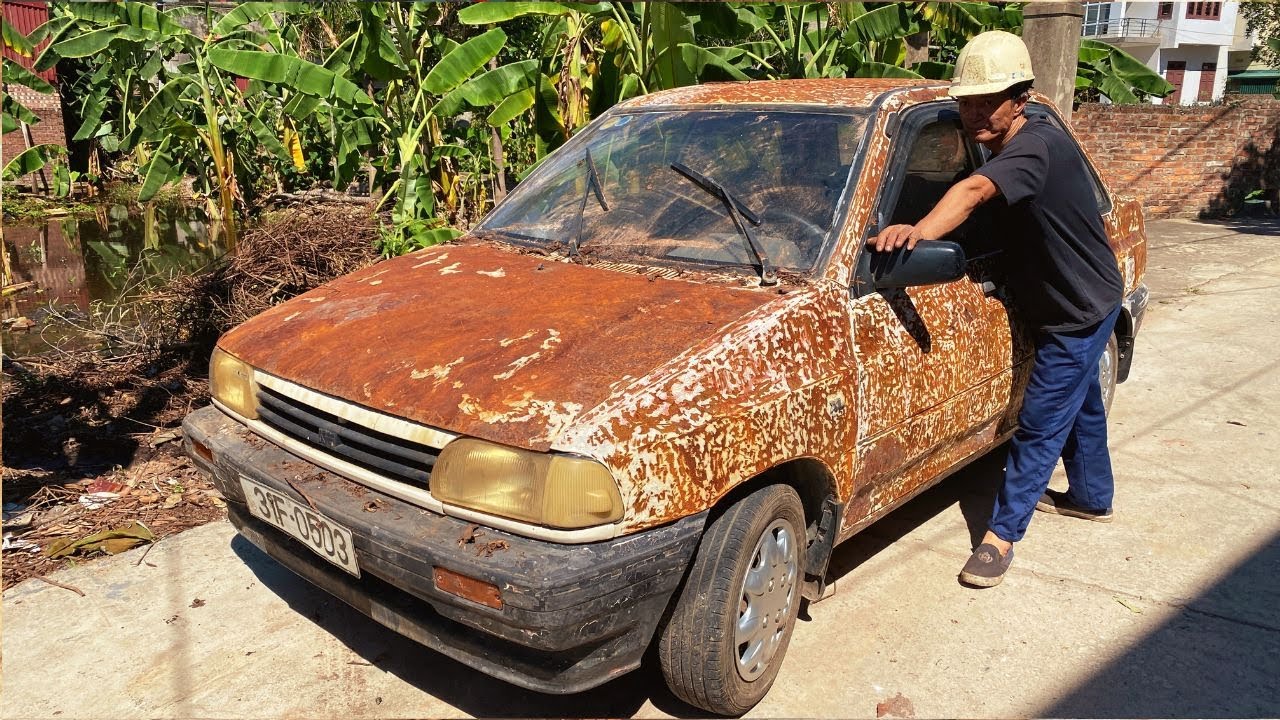 Полная реставрация: KIA PRIDE 1991 года спасен из болота после многих лет разложения!