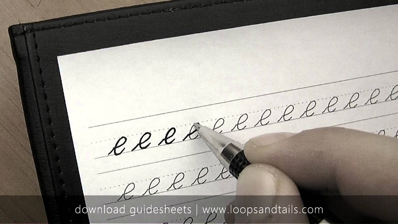 Learn cursive handwriting - Lowercase E - YouTube