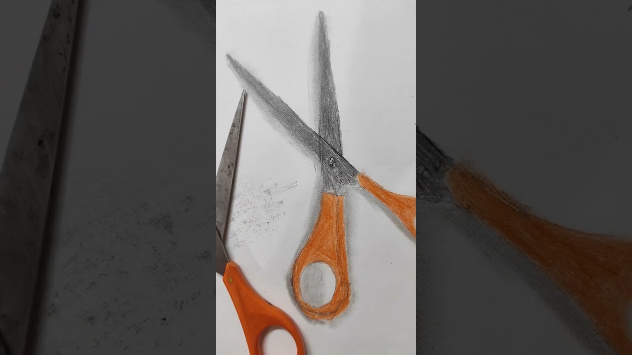 realistic scissor drawing✂️|realistic drawing🔥|