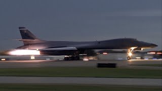 EAA AirVenture 2018  B1B Lancer AFTERBURNER Nighttime Departure