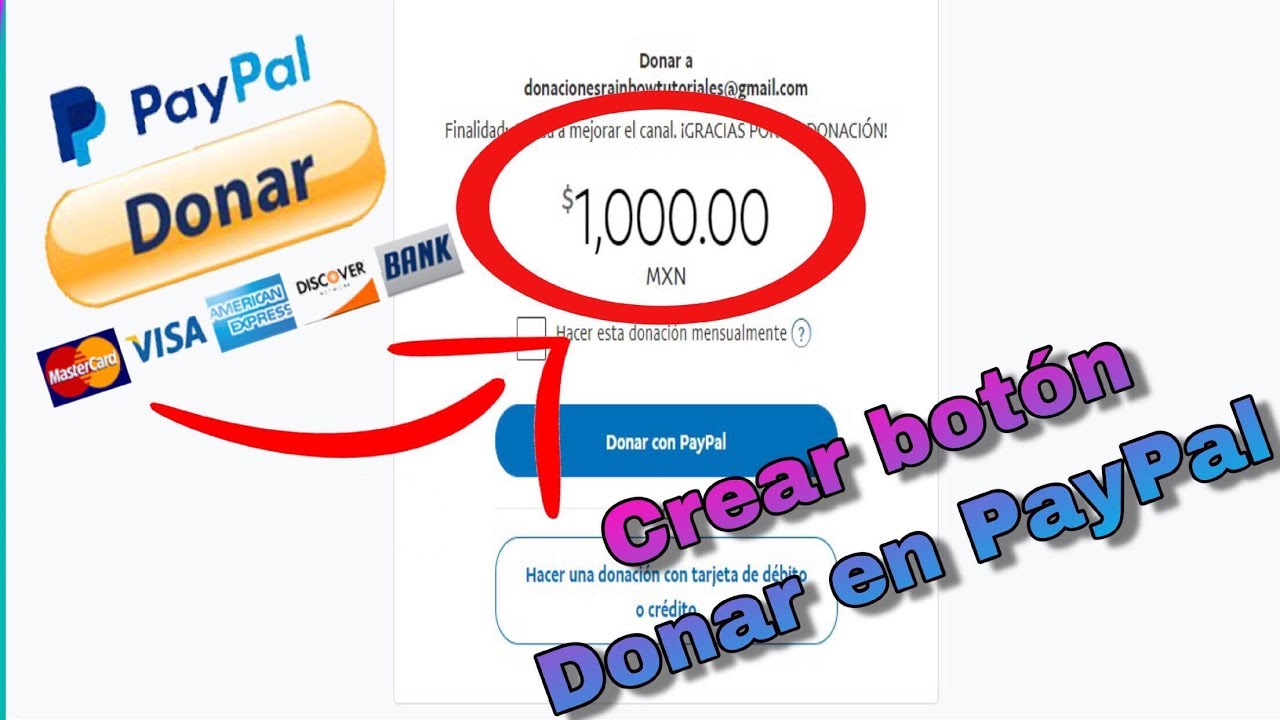 Como crear URL/botón para recibir donaciones en PayPal súper fácil y