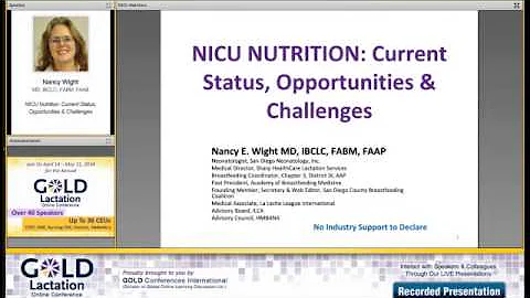 Nancy Wight Interview - NICU Nutrition - GOLD Lact...