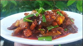 Pork and eggplant with atsuete||#shorts Resimi