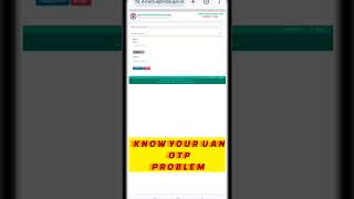 Know Your Uan Otp Problem epfo uan pfkyc uandateofexit governmentagency  uanactivate