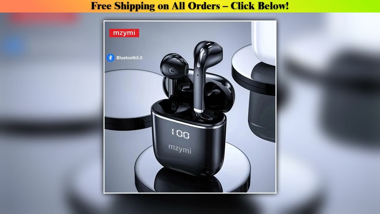 mzymi J05 TWS Wireless Earbuds Sport Gaming Headsets Bluetooth Headphones Waterproof Earphone LED D