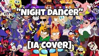 Varios personajes de series animadas cantan "Night Dancer" [IA Cover]