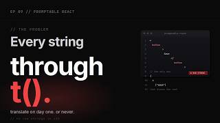 Every string through t(). (Why raw strings in JSX cost you weeks.)