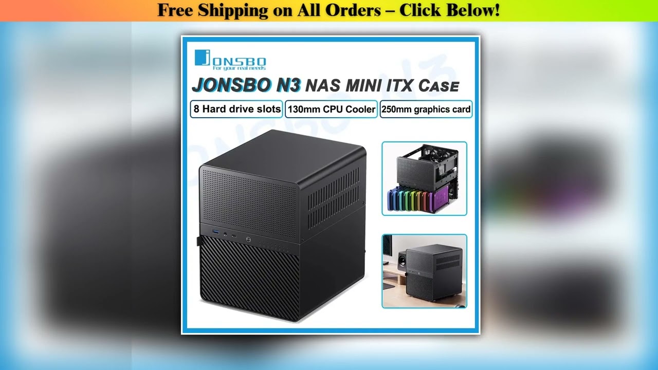 JONSBO N3  case desktop NAS aluminum 8-bay Type-C interface supports SFX small power supply ITX