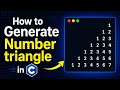 Triangle pattern in C | Number Patterns in  C | Flyod  Triangle Pattern