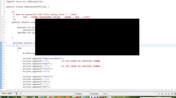 HOW TO CREATE A CSV FILE USING JAVA  DEMO