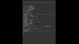 Write A Program To Calculate Perpendicular, hypotenuse And Base Using C language ||#clanguage