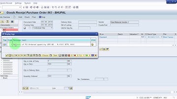 No Goods Receipt is possible for the purchase order XXXXXXXXXX - SAP MM