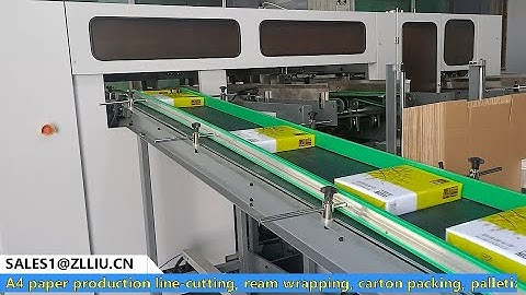 Automatic A4 paper production line--cutting, ream wrapping, carton packing, and robotic palletizing