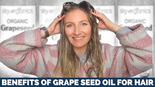 GRAPE SEED OIL FOR HAIR BENEFITS AND USES | I APPLIED GRAPE SEED OIL ON MY HAIR OVERNIGHT *AMAZING*