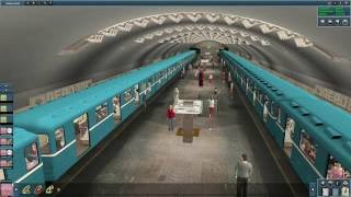 Тест трафика "Третьяковская-Новогиреево" с заездом в депо Калининской линии метро в игре "TRAINZ"