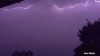 Lightning Strikes in Slow Motion (240 fps)