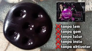 Cara membuat slime dari shampo sunslik hitam tanpa gom tanpa lem tanpa aktivator ‼️