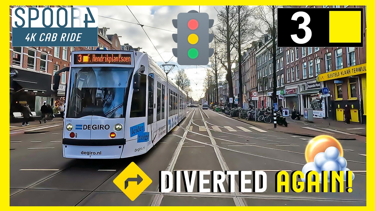 Cabinerit Tram 3 Amsterdam | Frederik Hendrikplantsoen - Flevopark | 4K Tram Driver Cabview