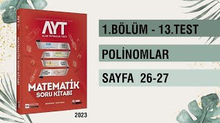 Polinomlar 13.Test / 1.Bölüm / Metin Yayınları AYT Matematik Soru Kitabı 2023