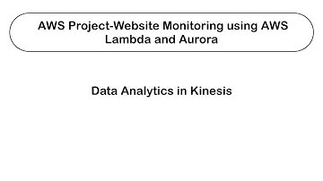 Data analytics in kinesis - AWS Project | Website Monitoring using AWS Lambda and Aurora