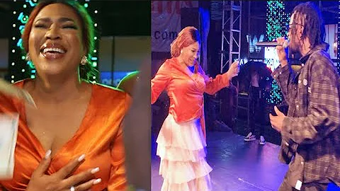 Tears! Fathia Balogun Full of Joy As 9ice Surprises Her On Birthday While Wumi Toriola &Eniola Spray