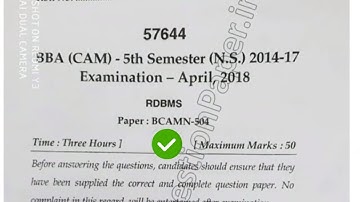 2018 Mdu BBA CAM 5th Sem RDBMS  Question Paper