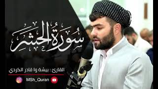 سورة الحشر بدون اعلانات للقارئ بيشة وا قادر الكردي