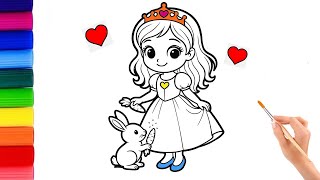 Disney Princess Drawing and Coloring  For Kids - Step By Step Princess  Drawing screenshot 5