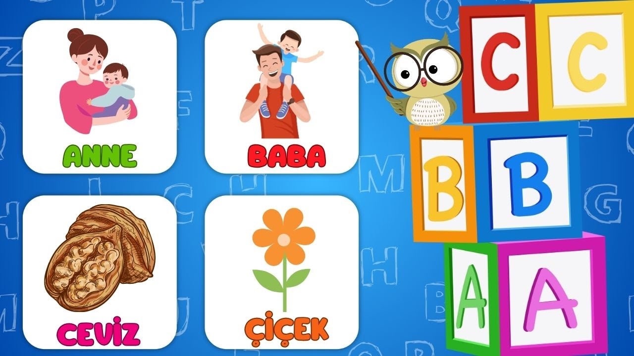 Alfabeyi Öğreniyorum | Eğitici Harf Kartları | A'dan Z'ye Tüm Harfler