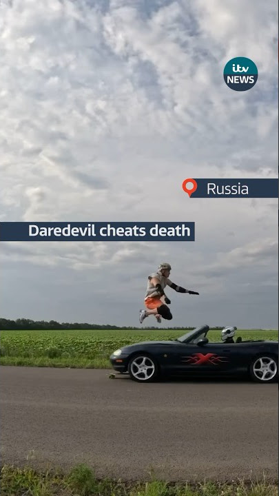 Daredevil cheats death #ITVnews #news #stunt