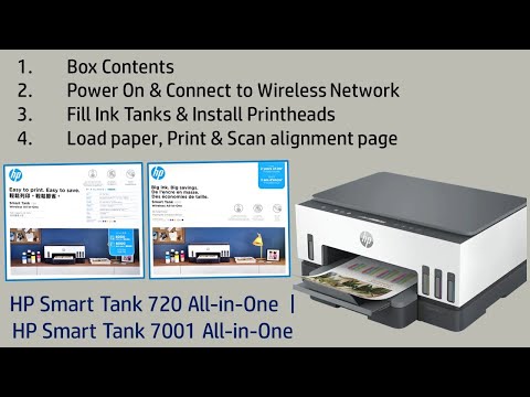 HP Smart Tank 720 |7001 AiO printer: Unbox, Connect to network, Fill ink tanks & Install Printheads