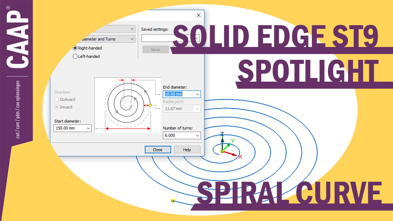 Solid Edge ST9 Spotlight #4 - Spiral Curve - YouTube
