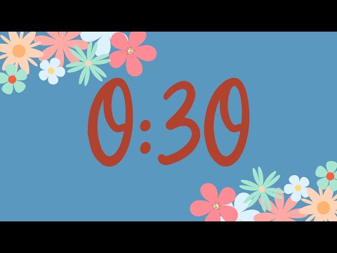 30 Second Spring Flower Classroom Timer (No Music, Fun Synth Alarm at End)