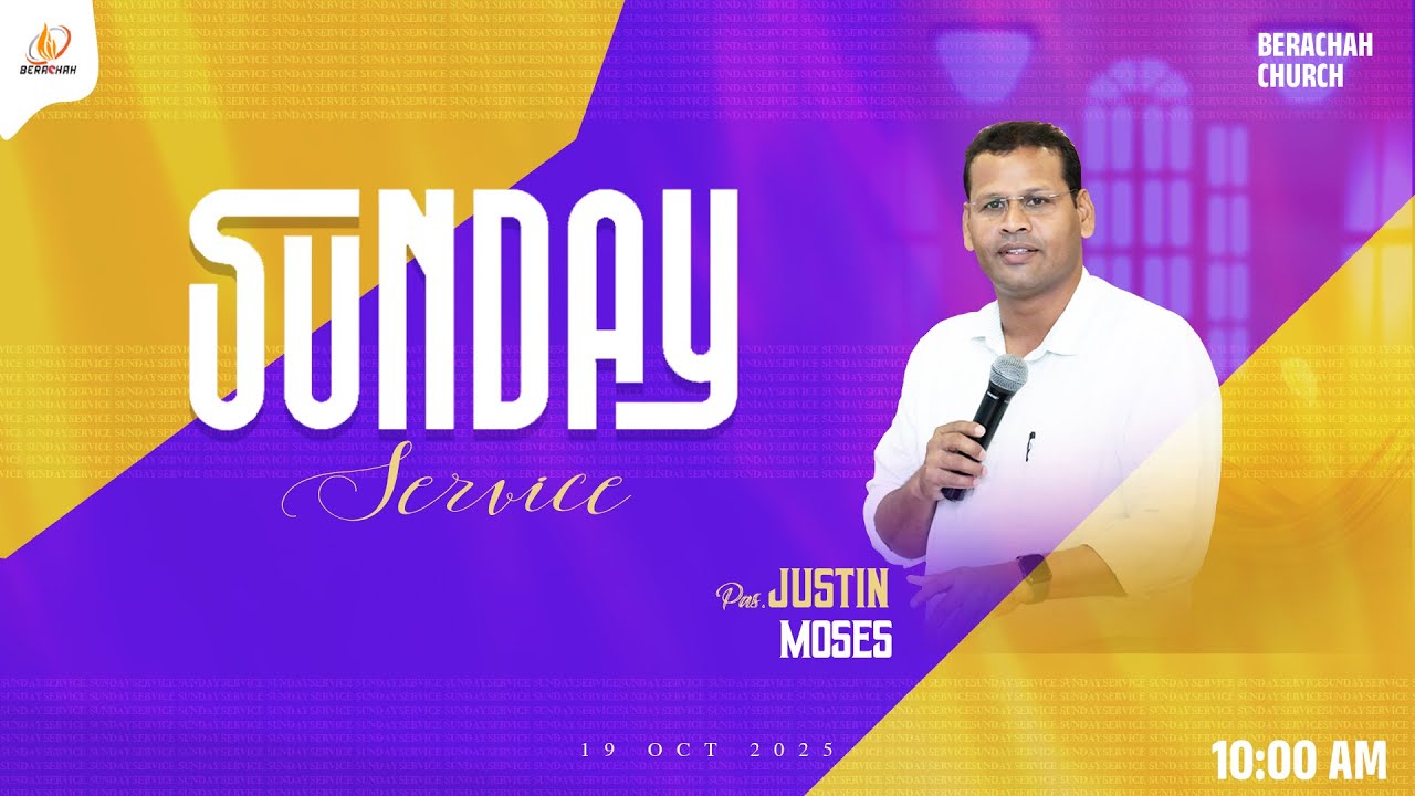 🔴 LIVE NOW - Sunday Service | Pr. Justin Moses |  Berachah Church | 9th Nov , 2025