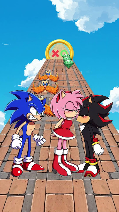 Sonic vs. Shadow New Kiss Run Epic Funny Challenge!  #sonic #shadow