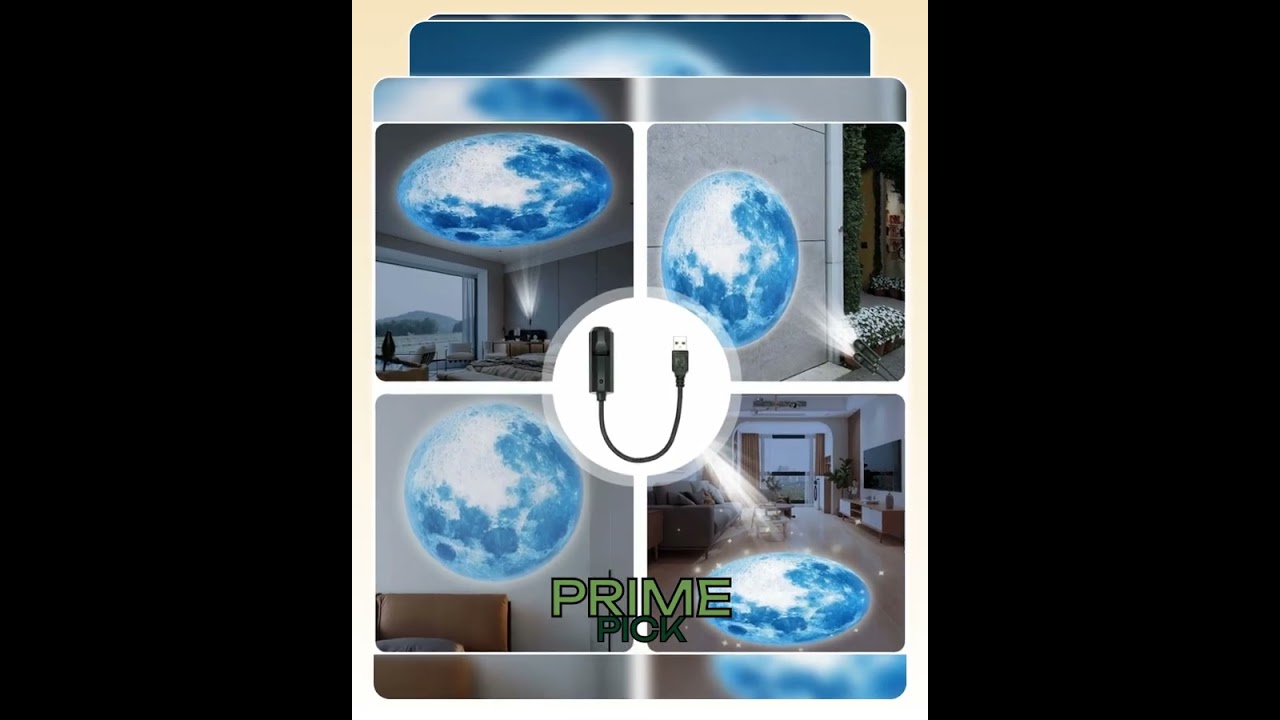 Blue Planet LED Moon Lamp for Atmospheric Night Lighting