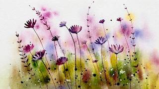 How to Paint This Easy Watercolor Background |Beautiful Loose Watercolor Flowers  screenshot 1