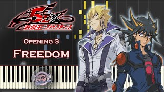 Yu-Gi-Oh ! 5D's 遊戯王 5D's Opening 3 - Freedom - Synthesia Piano Cover / Tutorial